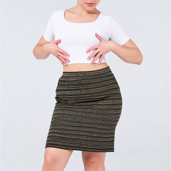 LOFT Skirt Bouclé Tweed Plaid Pencil Work Old Money Office Glam Sz XXSP Petite - Picture 1 of 7